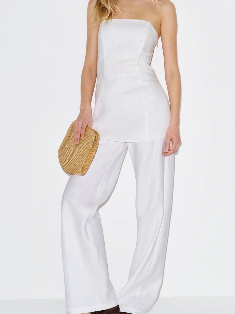 Reformation Aurina Linen Strapless Top
